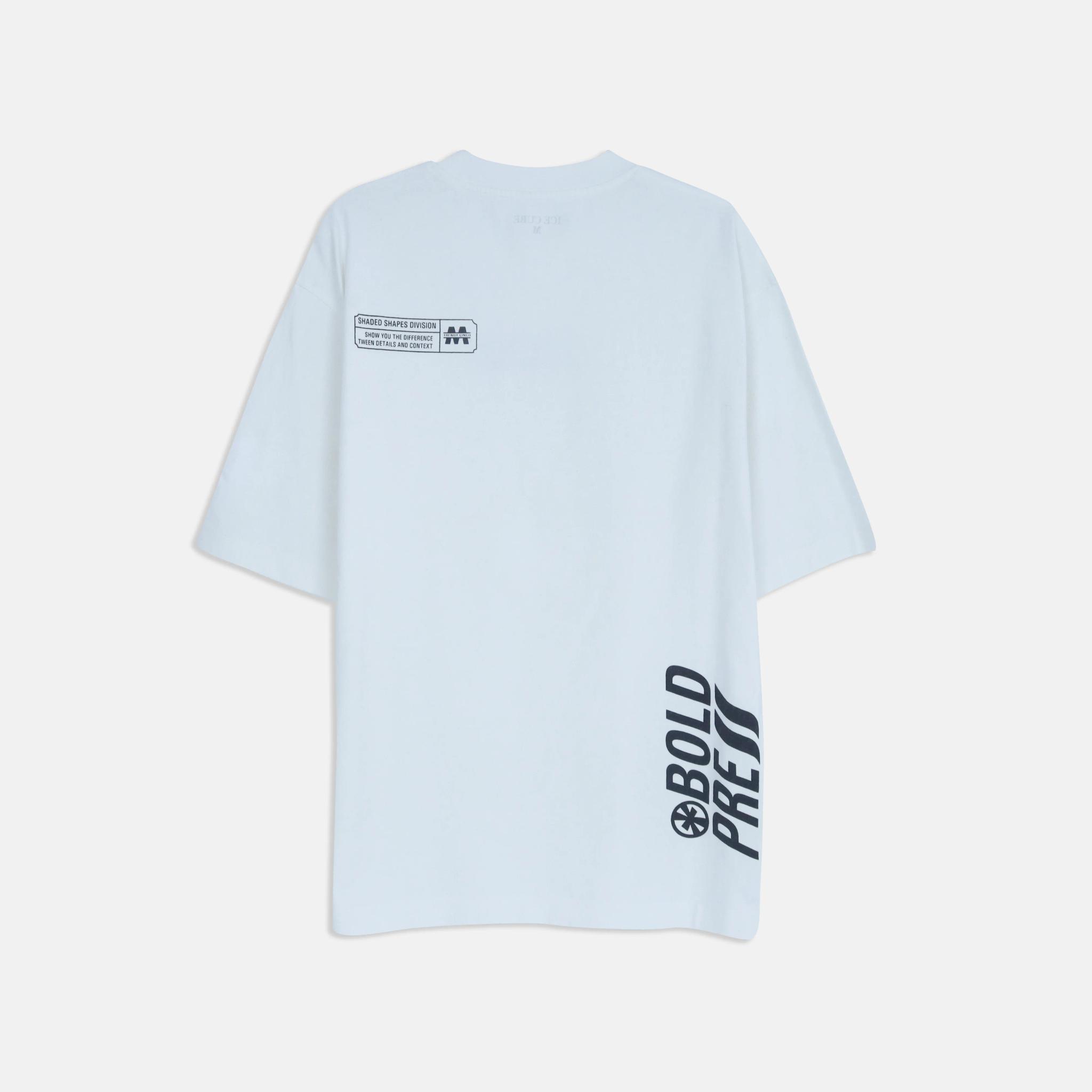 تي شيرت رجالي أبيض برسومات جرافيكية media preview 3