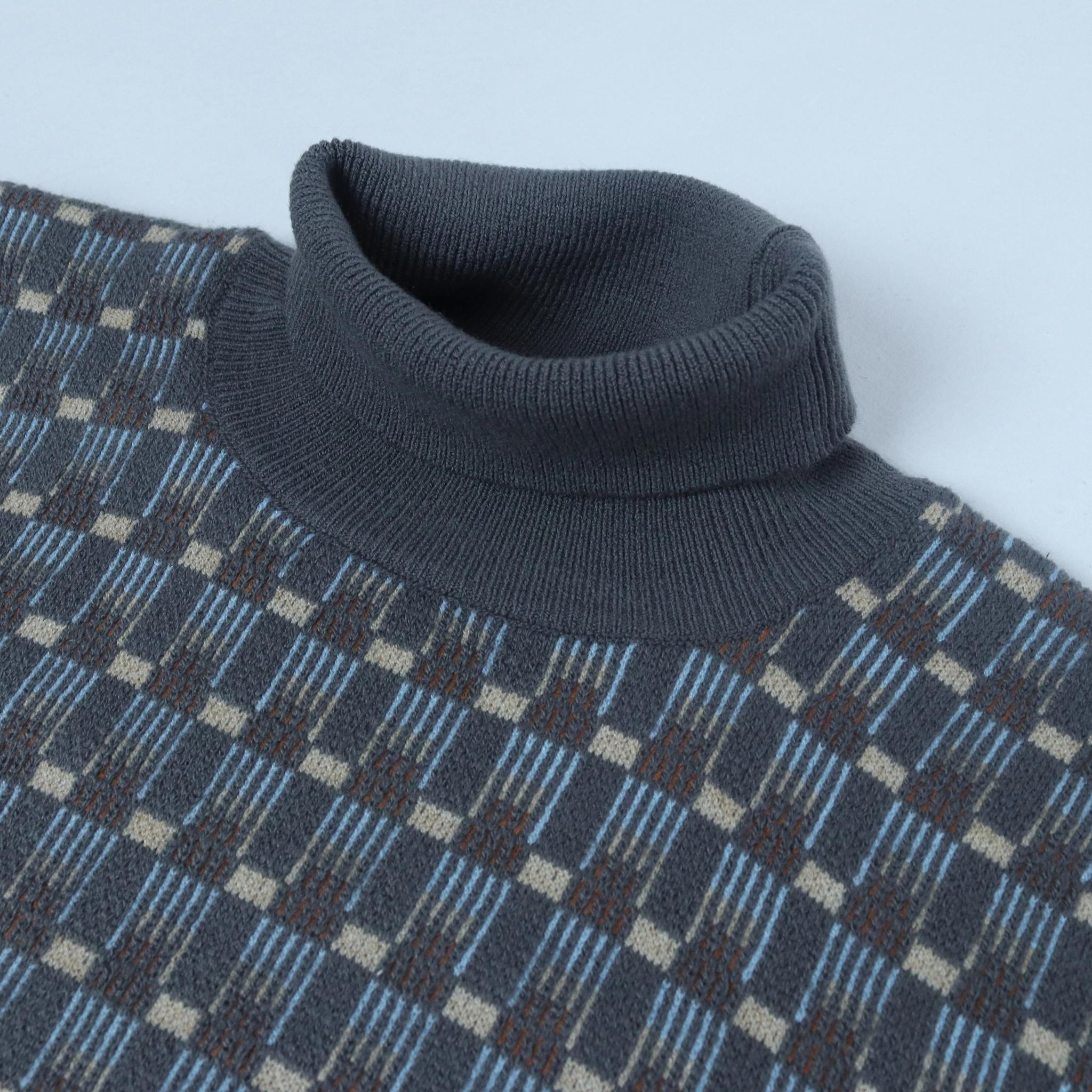 كنزة رجالية برقبة عالية بنمط مميز media preview 2