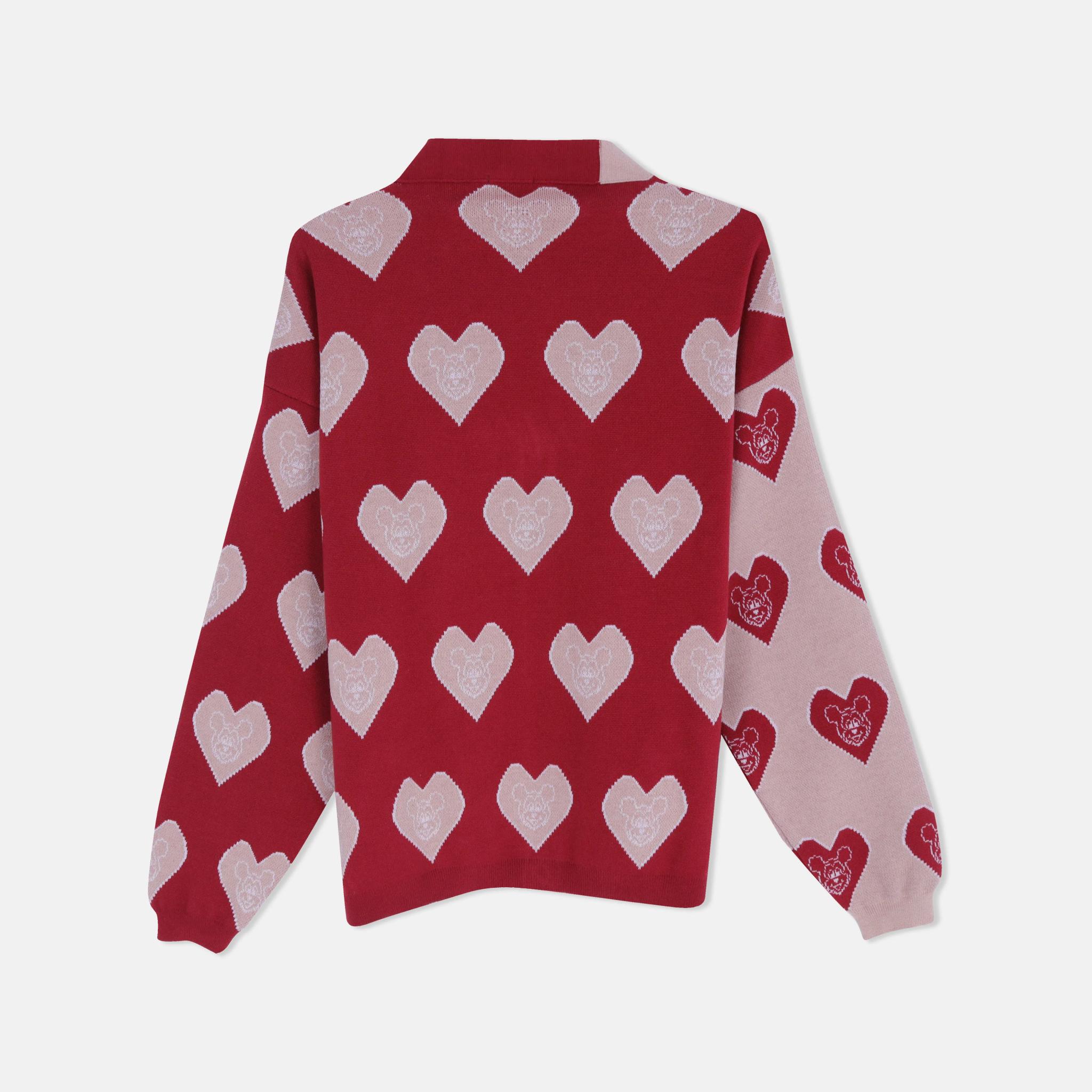 كارديجان نسائي محبوك بنقشة قلب media preview 4