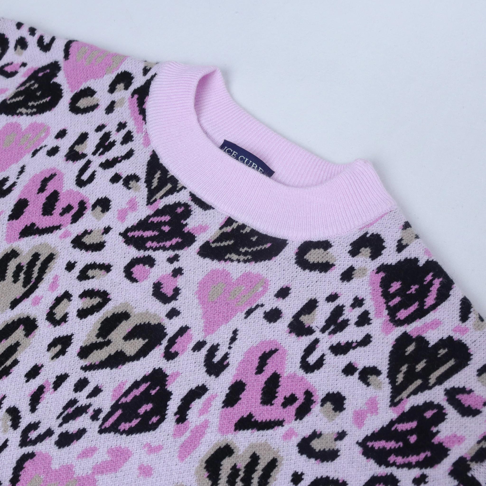 سترة قطنية مريحة للبنات - أكمام مخططة متباينة media preview 3