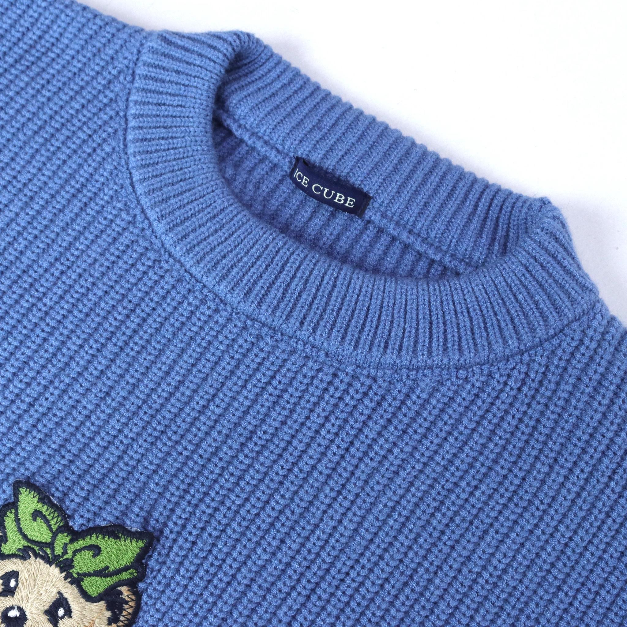 سترة نسائية طويلة محبوكة بطبعة دب media preview 2