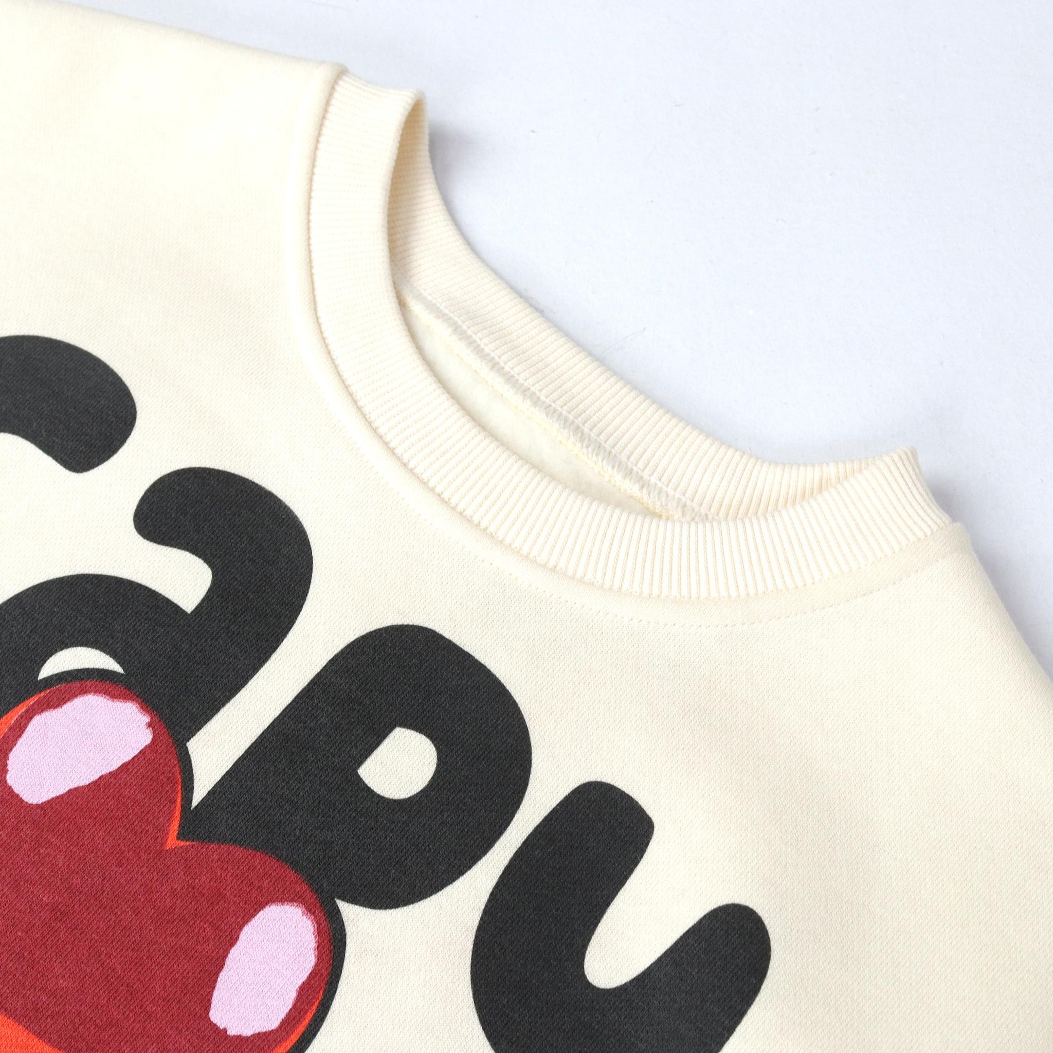 سويت شيرت كابيبارا جرافيكي بياقة دائرية للبنات media preview 2