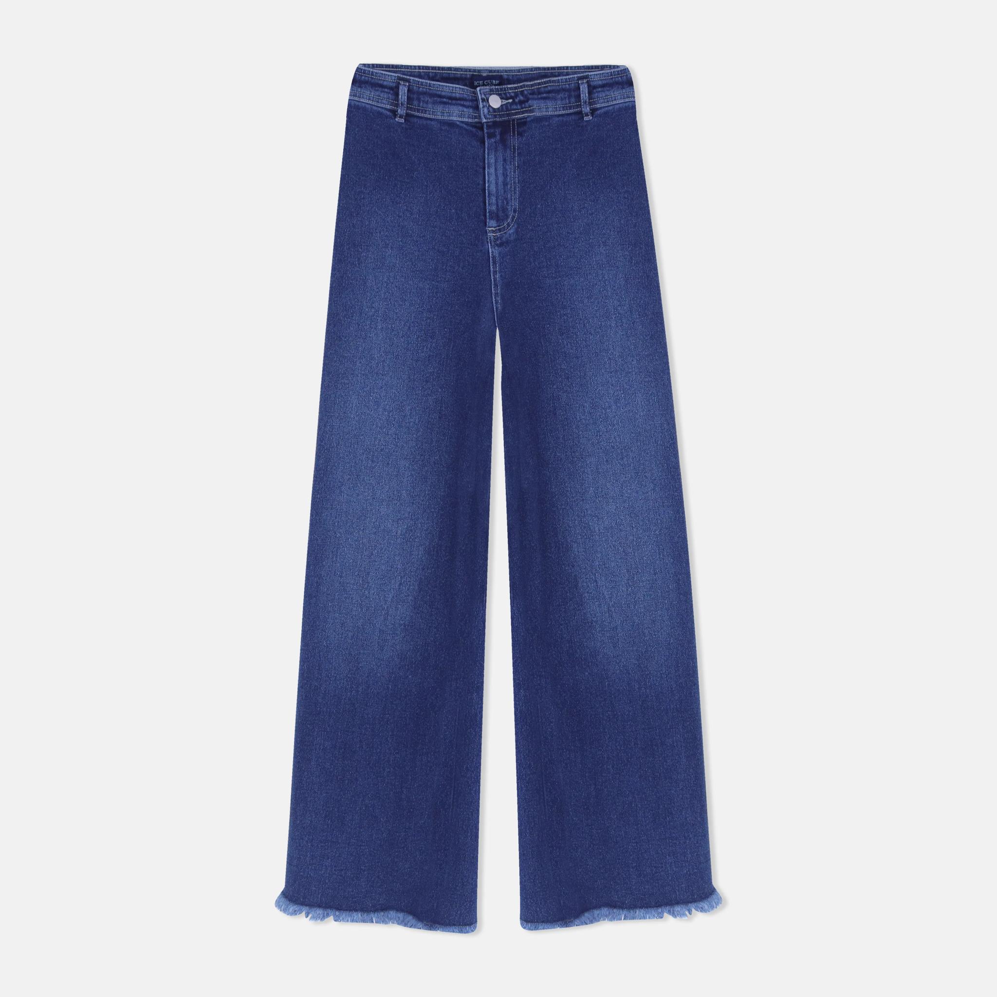 بنطال جينز نسائي ذو خصر ضيق وساق واسعة product image
