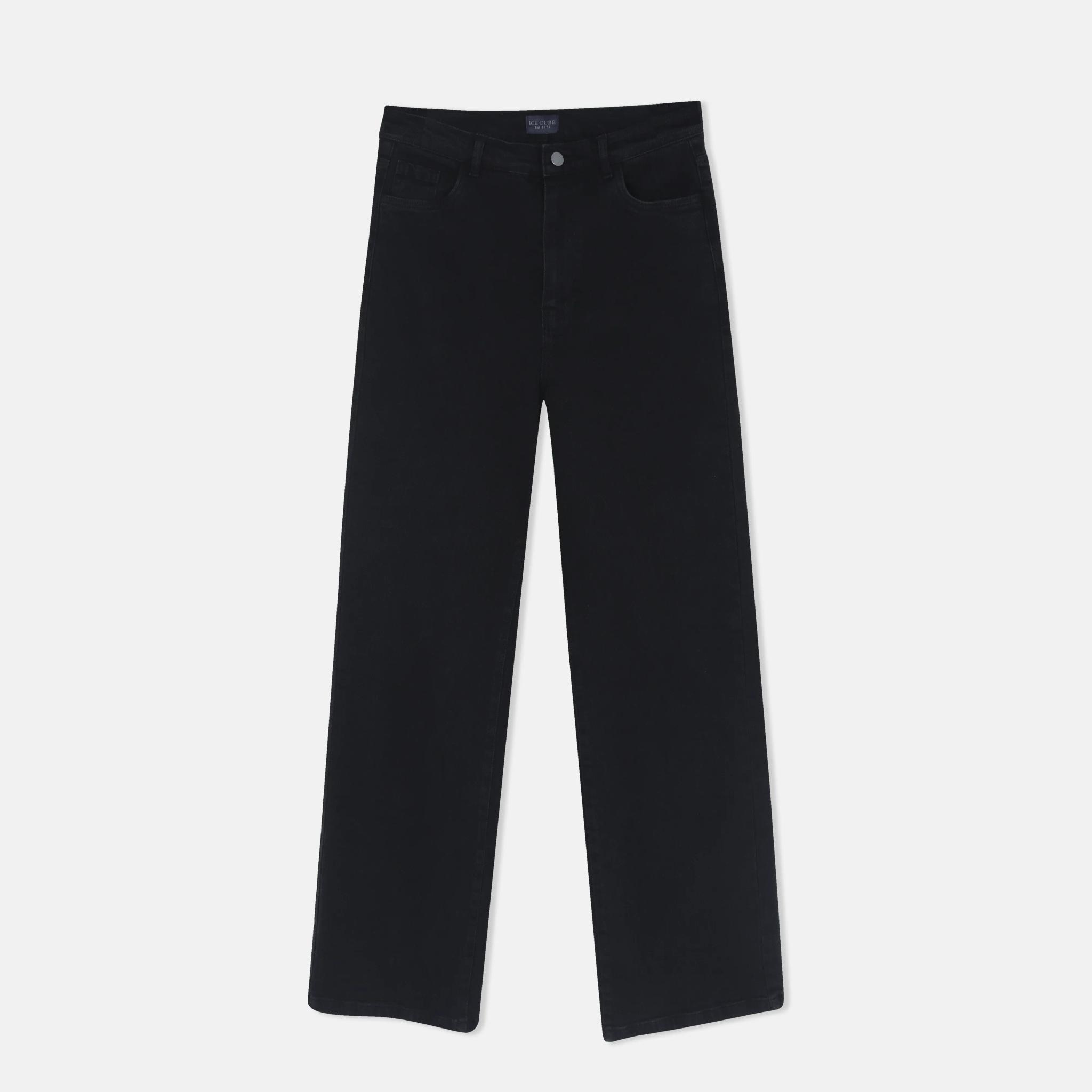 بنطلون جينز نسائي واسع الساق بخصر مرتفع product image