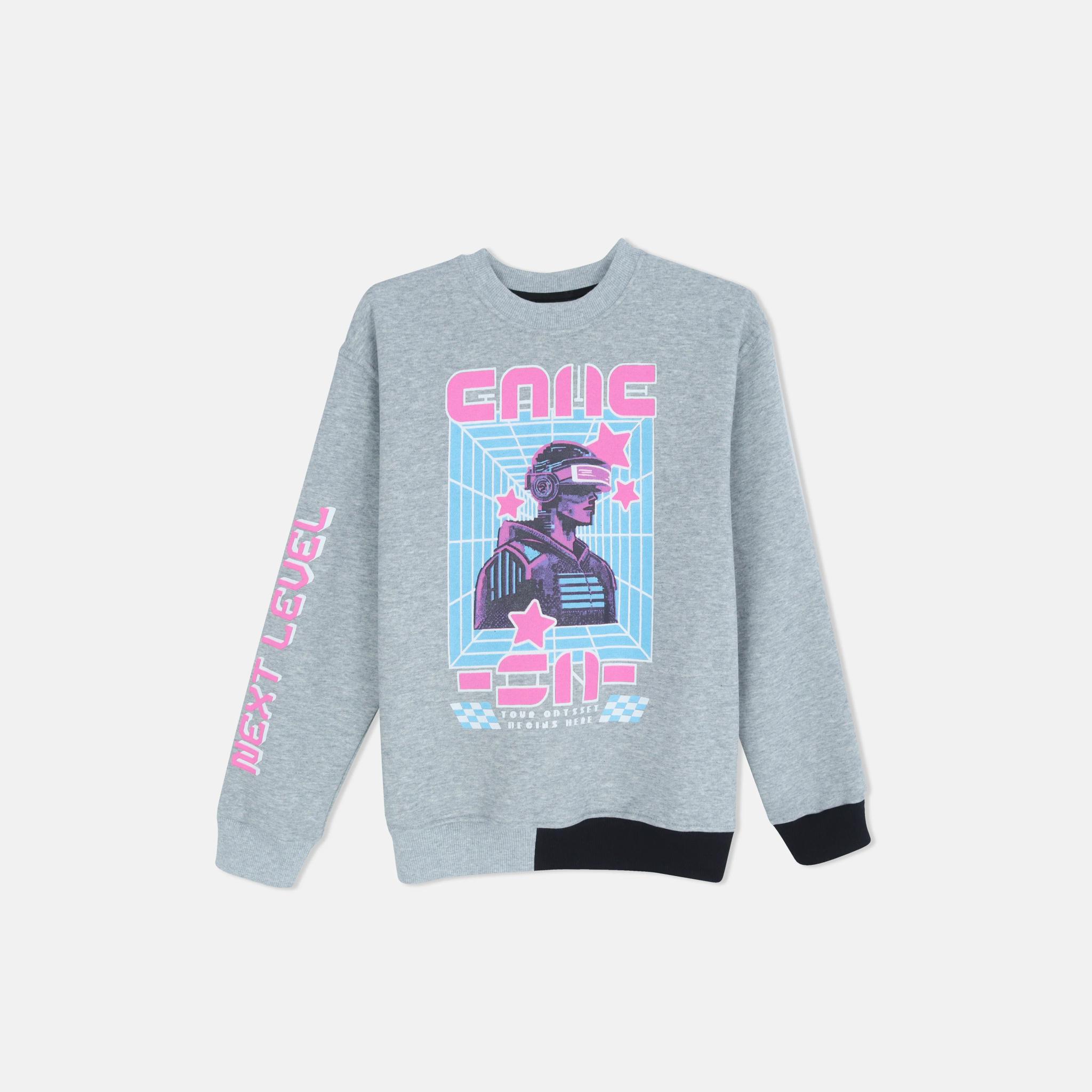 سويت شيرت جرافيكي بياقة دائرية للأولاد product image