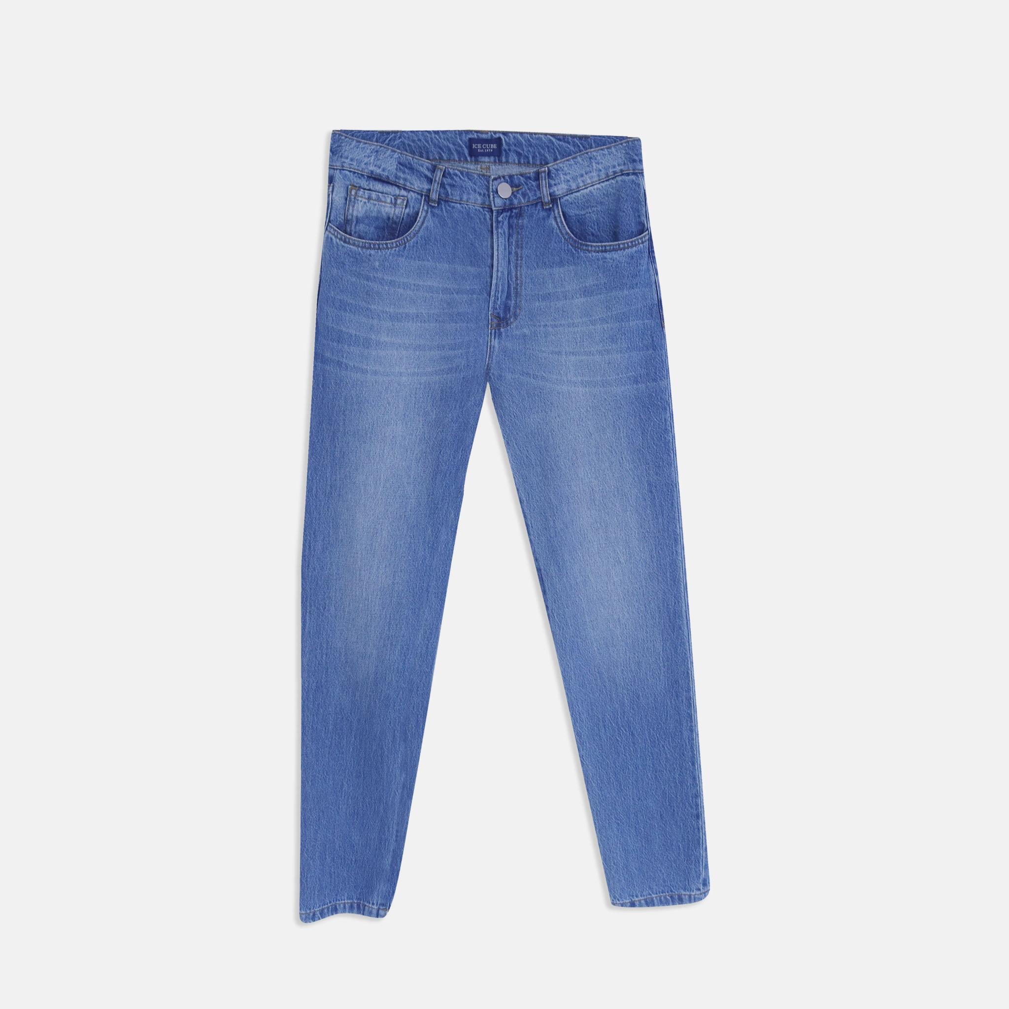 بنطلون جينز رجالي أزرق واسع الساق product image